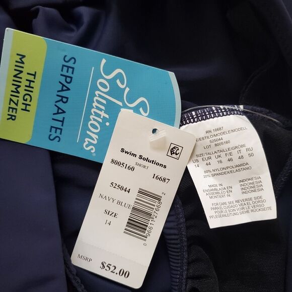 Swim Solutions Pull-On Swim Shorts sz 14 - Picture 10 of 12